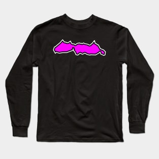 Malcolm Island in a Hot Pink Silhouette - Sointula - Malcom Island Long Sleeve T-Shirt